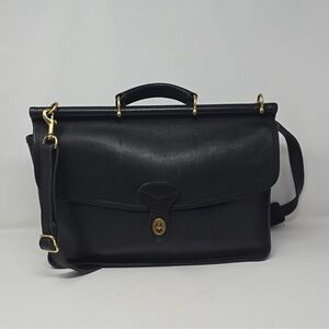 Jack Georges Black Leather Briefcase